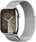 Apple Watch Series 9 [GPS + Cellular 45mm] Unisex Smartwatch with Silver Stainless steel Case with Silver Milanese Loop One Size. Fitness Tracker, Blood Oxygen & ECG Apps, Water Resistant