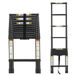 RIKADE Telescopic Ladder, 16.5FT Aluminum Telescoping Ladder with Non-Slip Feet, Portable Extension Ladder for Household and Outdoor Working, Attic Ladder 330lb Capacity