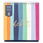 Busy B 13 Month Mid-Year Academic Desktop Calendar August 2024 - August 2025 in Stripe with 13 Monthly Pockets, at a Glance Schedule and Built in Stand. FSC® Certified