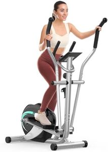 THERUN Magnetic Cross Trainer, Cardio Fitness Elliptical Trainer w/ 8 Levels Adjustable Resistance LCD Monitor, Pulse Sensor, Device Holder, Elliptical Exercise Machine For Full-body Workout