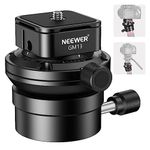 NEEWER Tripod Leveling Base (Φ55mm) Aluminum with 1/4" Quick Release Plate for DSLR Cameras & 3/8" Thread Hole, -15° Tilt 360° Panoramic Adjustable Damping Quick Leveler, Max Load 22lb, GM13