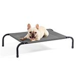 Bedsure Polyester Petsure Elevated Dog Bed-Medium Raised Dog Cot for Medium Dogs&Cats-Portable Indoor&Outdoor Pet Bed for Camping Or Beach-Cooling Summer Frame with Breathable Mesh-Grey