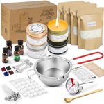 Popolic Candle Making Kit Supplies DIY Scented Soy Candles Colored Candle Craft Gift Set by Soy Wax, Tins-Random Pattern,Fragance Oil, Dyes, Wicks, Silicone Mold, Pot for DIY Candle Making Beginners