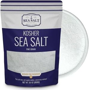 Kosher Sea Salt, Fine Grain Kosher Salt, Replacement for Table Salt, Non-Iodized, All-Natural, No Additives (30 oz Bag) - Sea Salt Superstore