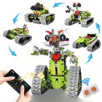 5 in 1 Robot Building Kit for Kids, Educational STEM Building Blocks Set, Remote & APP Control Construction Robot/Tracked Racer/Tank/Bulldozer, Building Toy Gifts for Boys Girls 8-16, (705 PCS)