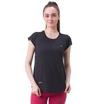 berge' Ladies Polyester Dry Fit Western Shirts & Tshirts for Women, Quick Drying & Breathable Fabric, Gym Wear Tees & Workout Tops (Black Colour)