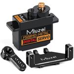 Miuzei 12g Micro Servo Motor Digital Servo RC Servo Metal Gear with Mount Bracket and Arm for AX24 SCx24 Car Boat Model Upgrade Parts (Black)