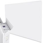 MYLEK Panel Heater Radiator Electric 1.2kW - Daily and Weekly Timer, Thermostat - Wall Mounted Slimline White Space Heater for Bathroom, Office, Bedroom, Garage (1200 Watt) Lot 20 Compliant