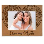 KATE POSH - I Love My Auntie Engraved Natural Photo Frame, Best Aunt Ever Picture Frame, Aunt Gifts, Aunt Gifts for Mother's Day, Like a Mom but Cooler, (4x6 Horizontal)