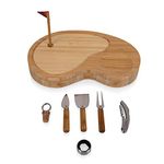 PICNIC TIME Sand Trap Golf Gift Cheese Board & Knife Set, Novelty Charcuterie Board with Cheese Knife Set, Cheese Boards Charcuterie Boards, Serving Platter, (Bamboo)