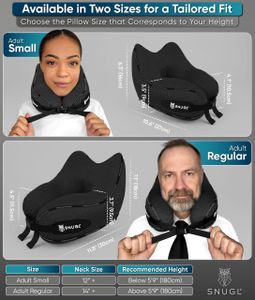 SNUGL Memory Foam Travel Pillow, Small – Black