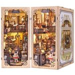 Fsolis Book Nook Kit, DIY Miniature House Kit Booknook for Adult Puzzle Bookend Bookshelf Alley Decor for Women Teens Puzzle Lovers (Grandpa's Antiques Store)