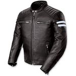 Joe Rocket Classic 92 Mens Black/White Leather Motorcycle Jacket - Medium