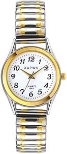 JewelryWe Montre Quartz Femme - Montre Étanche Femme Style Simple Digital Grand Cadran Bracelet Alliage avec Sac Cadeau Or Blanc (Argent-Petit)