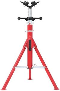 GarveeTech V-Head Pipe Jack Stand, 28"-52" Adjustable Height Heavy Duty Steel Jack Stand, 2500 LBS Load Capacity, Adjustable Height, Strong & Stable, Portable Pipe Stand with Folding Legs for Welding