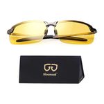 Bloomoak Night Driving Glasses, HD Night Vision Polarized Driving Glasses for Fishing | Risk Reducing | Anti-Glare for UV400 Eyes Protection Ultra Light (Yellow lens)
