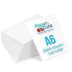 Papercutz White Card A6 Sheets for Office (2000 Sheets) (160 GSM), Smooth Double-Sided Matt Finish, Home & Craft Projects, Premium, Durable, Suitable with All Inkjet and Laser Printers