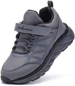 Boys Girls Orthopedic Walking Shoes Arch Support: Comfortable Casual Adjustable Fit Orthotic Sports Kids Shoes, Lightweight Plantar Fasciitis Pain Relief Orthotic Leisure Sneakers Grey Little Kid 3