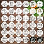 Huahui 34 Pieces Inspirational Word Stencils 3 in Motivational Quotes Stencils Reusable Christian Saying Stencils for Painting on Wood Signs Wall Home Decor (34pcs Words)