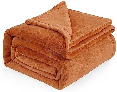 Bedsure Fleece Blanket King Size for Bed - Soft Cosy Fluffy Throw Blankets, Warm Large Throws for Audlts, Burnt Orange, 270x230 cm