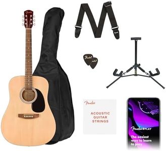 Fender 6 String Acoustic Guitar Pack, Right, Natural, Full (0971910421)