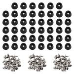 120 Pieces Soft Cutting Board Rubber Feet with Stainless Steel Screws, 0.28 x 0.59 (), Soft, Non Slip, Non Marking, Anti-Skid, Fine Grips for Furniture, Electronics and Appliances