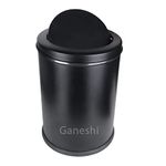 Ganeshi Stainless Steel Swing Dustbin for office and home in Black color- 18 Liter (10 X15)