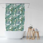 DRAPERI PEVA Jungle Design Shower Curtain for Bathroom – Waterproof with 12 Matching Hooks, Ideal for Washroom Partition, Shower Screen, Glass Door & Outdoor Balcony, Size 200x180cm