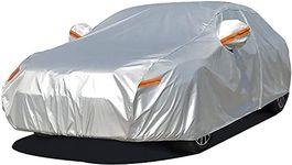 SEAZEN Car Cover Waterproof All Weather, Outdoor Car Covers for Automobiles with Zipper Door, Hail UV Snow Wind Protection, Breathable Oxford Cloth Universal Full Car Cover (Length 201" to 209")