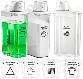 VUNDO [3 Pack] Liquid Laundry Detergent Dispenser For Laundry Room Organization And Storage, 78oz Large Capacity Laundry Soap Containers With 12 Removable Labels, BPA Free & PET Plastic Clear