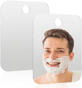 2Pcs Shower Mirror Fogless for Shaving, Small 6.7 × 5.1 inch Fogless Mirror for Wall Hanging, Portable Handheld Travel Camping Mirrors, Hanging Acrylic Wall Mirror, Shower Makeup Shave Mirror for Men