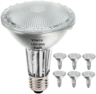 Vinaco PAR30 Long Neck 60W, 6 Pack Long Lasting PAR30 Halogen Flood Light Warm White 2800K, PAR30 Dimmable, High Output Flood Light Bulb 120V with E26 Base for Indoor/Outdoor