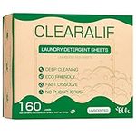 CLEARALIF Laundry Detergent Sheets up to 160 Loads (80sheets), Unscented, Laundry Detergent Strips Eco Friendly & Hypoallergenic