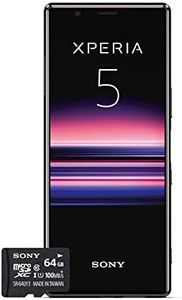 Sony Xperia 5 Bundle, 6.1 Inch FHD+ HDR OLED 21:9 Display, 6 GB RAM, 128 GB Memory, Black + 64 GB Memory Card [Exclusive to Amazon DE]