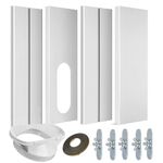 gulrear Portable AC Window Kit for Vertical Window Portable Air Conditioner Window Seal Parts Adjustable Length from 20" to 55" Sliding Window AC Vent Kit Fit Exhaust Hose, 5.0"/13cm Diameter, White