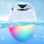 PyleUsa Floating Pool Speaker with Lights, IP68 Waterproof Portable Bluetooth Speakers,Stereo Surround Sound Outdoor Wireless Speaker for Pool Beach Shower Hot Tub Travel,50 ft Range,USB Rechargeable