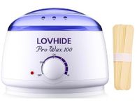 LOVHIDE Professional Electric Wax Warmer with Wooden Applicator Sticks | Fast Heating Wax Heater for Hair Removal at Home & Salon | Compatible with All Wax Types