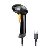 Eyoyo Handheld wired 1D 2D Barcode Scanner QR PDF417 Data Matrix Scanner Wired Barcode Reader with USB Cable for Mobile Payment, Convenience Store, Supermarket, Warehouse