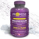 Promise Magnesium Bisglycinate Complex 150 Capsules-200mg Elemental Magnesium, Superior Absorption, Aids in Relaxation and Promotes Deep Sleep. Support and Relief from Body Aches, Heart Health Aid- Made in Canada