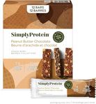 Simply Protein - Peanut Butter Chocolate Crispy Bars - Plant Based Protein Bars - Low Carb, Low Sugar, High Fibre - 12g Protein, 2g Sugar, 7g Fibre - Vegan, Gluten Free, Non GMO, Kosher - 12 Bars