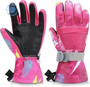Odtmger Ski Gloves,Snow Gloves Waterproof Winter Warm Cold Weather Touchscreen Gloves for Parent& Child Kids Skiing,Snowboarding