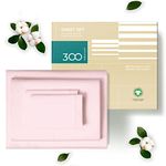 THREAD SPREAD 100% Organic Cotton Bed Sheet Set - Crisp and Cooling Percale Weave, Soft Breathable, Eco-Friendly, 3 Piece Bedding Set, Deep Pocket with All-Around Elastic, (Twin, Blush Pink)