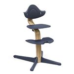 Stokke Nomi Chair, Oak/Navy - Inspires Active Sitting - Tool-Free, Seamless Adjustability - Includes Stable Footrest & Anti-Tilt Wheels - Holds Up to 150 kg