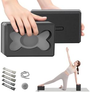 HAPBEAR Yoga Blocks 2 Pack - 9x6x3in High-Density EVA Foam with Non-Slip Textured Surface, Supportive for Deep Stretching & Lightweight - Ideal for Yoga, Pilates, Stretching Exercises