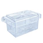 Fish Breeding Box,Uotyle Breeding Isolation Box Floating Hatchery for Fish Transparent Plastic Fish hatching Spawning Box with 2 Suction Cup