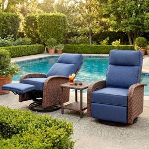 VELSCAPE Resort-Grade Outdoor Swivel Recliner, 6.2" Ultra Thick Cushions