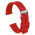 Uxcell Silicone Watch Band 19mm Width Quick Release Soft Rubber Replacement Watch Strap with Electroplated Stainless Steel Buckle for Men Women, Red