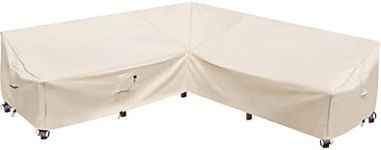 Flexiyard Outdoor Sectional Cover, 115"X115" Waterproof 600D Oxford Patio Sectional Couch Sofa Cover, Lawn Outside Patio Furniture Winter Cover