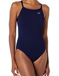 TYR Durafast One Solid Diamondfit Polyester Womens Swimsuit, 34 (Navy)