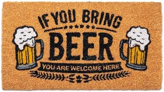 LUA VIKA Coir door mats, welcome mat outdoor, indoor and outdoor doormat, front door mat outside, funny door mat, entrance door mat, heavy duty coir door mat, 40x70, Beer